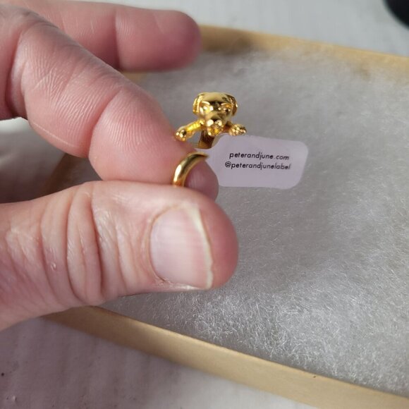 Revolve Peter+June Casual Classic Animal Adjustable Gold-Tone Dog Ring - Picture 4 of 4